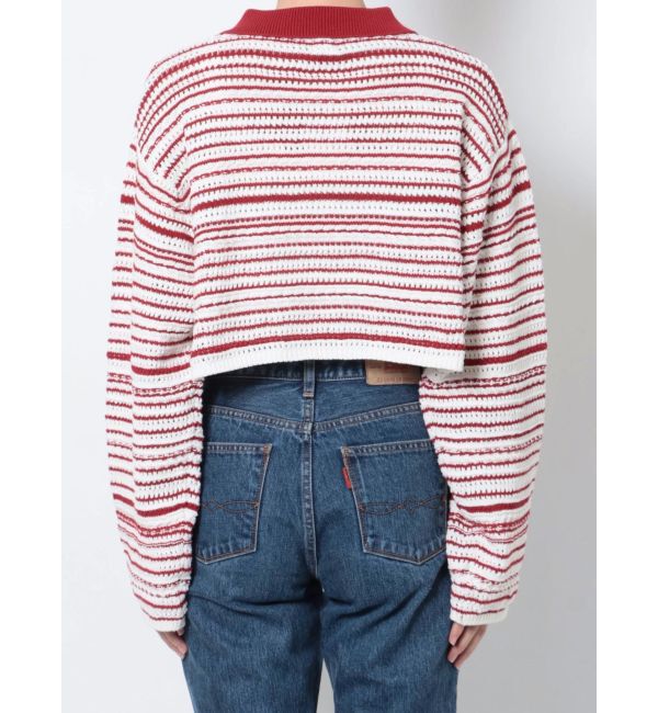 Ungrid「襟ショートボーダーニット」|ニット・セーター|