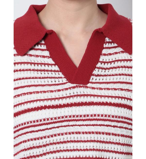 Ungrid「襟ショートボーダーニット」|ニット・セーター|