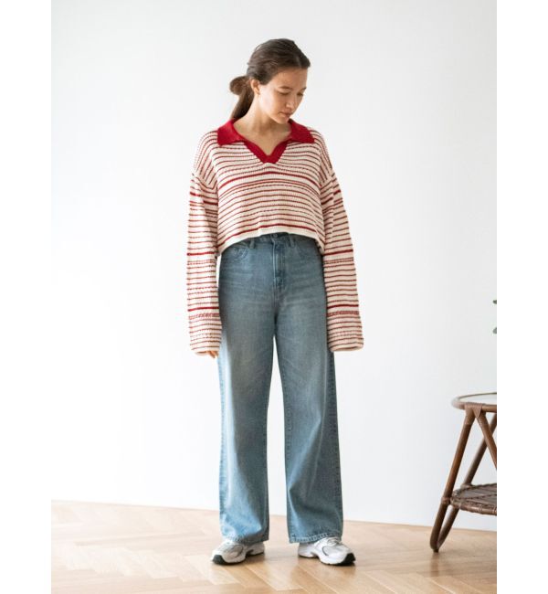 Ungrid「襟ショートボーダーニット」|ニット・セーター|