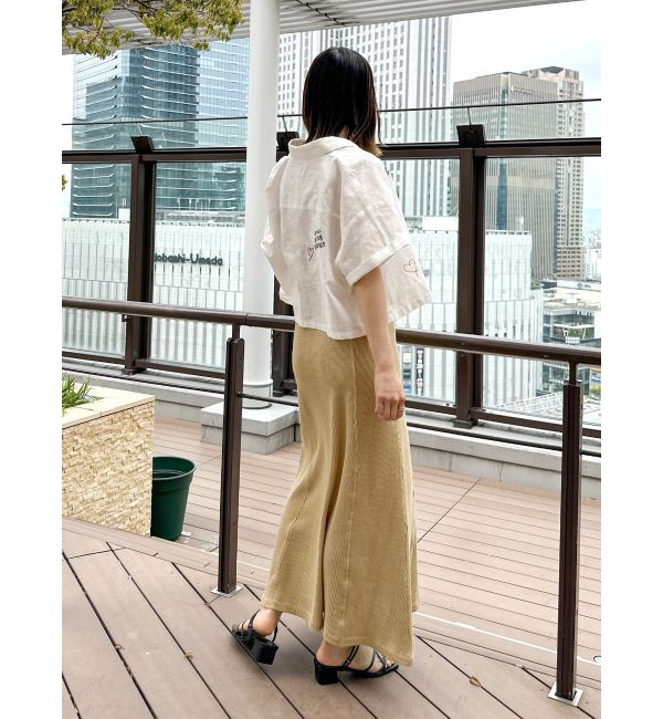 Ungrid「刺繍ハーフスリーブシャツ」|シャツ・ブラウス|