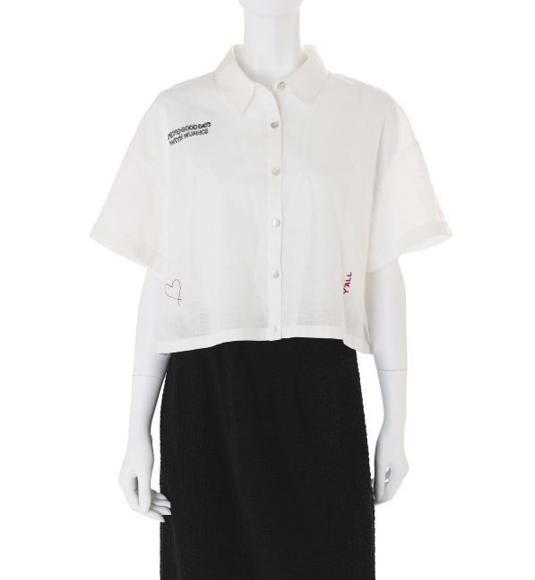 Ungrid「刺繍ハーフスリーブシャツ」|シャツ・ブラウス|