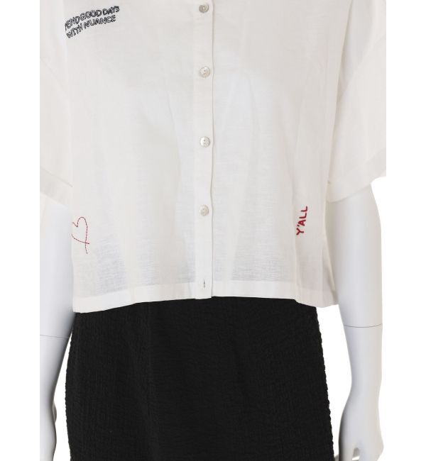 Ungrid「刺繍ハーフスリーブシャツ」|シャツ・ブラウス|