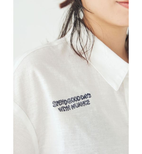 Ungrid「刺繍ハーフスリーブシャツ」|シャツ・ブラウス|