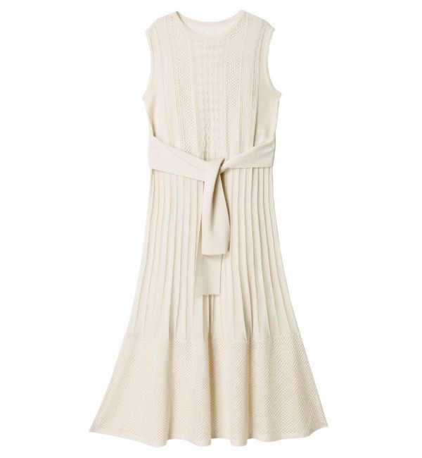 LAGUNAMOON「ストライプメッシュニットワンピース」|ワンピース|