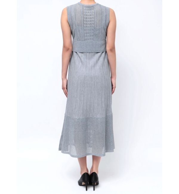 LAGUNAMOON「ストライプメッシュニットワンピース」|ワンピース|