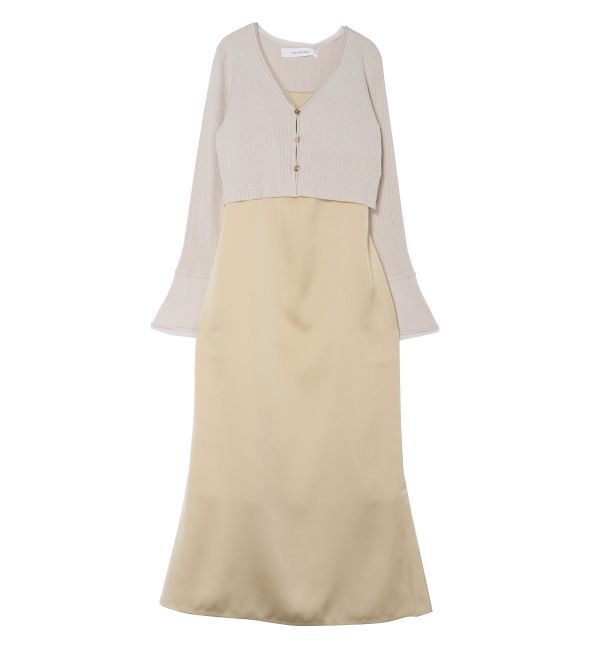 LAGUNAMOON「シアーデザインカーデセットキャミワンピース」|ワンピース|アイボリー