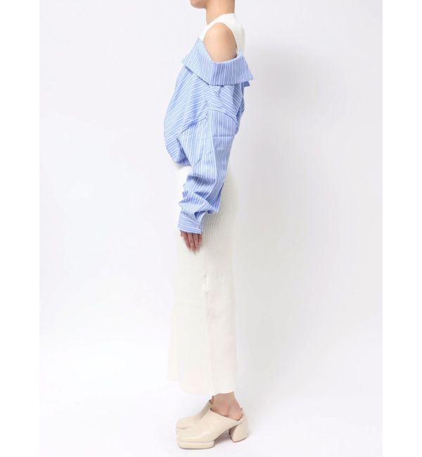 LAGUNAMOON「シャツドッキングリブニットワンピース」|ワンピース|