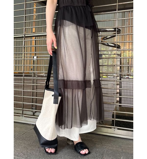 LAGUNAMOON「レイヤードチュールキャミワンピース」|ワンピース|