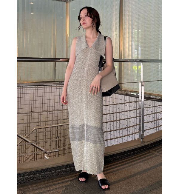LAGUNAMOON「ミックスパターンカラーネックニットワンピース」|ワンピース|