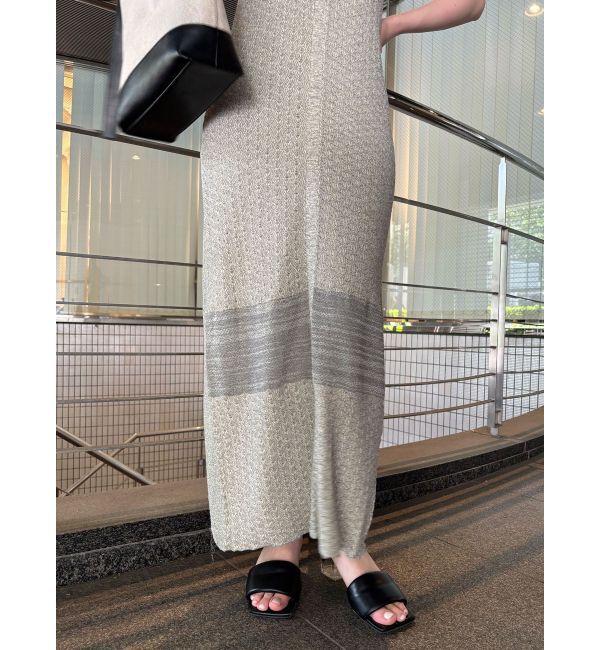 LAGUNAMOON「ミックスパターンカラーネックニットワンピース」|ワンピース|