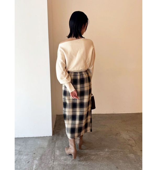 LAGUNAMOON「ロービングチェックナロースカート」|スカート|