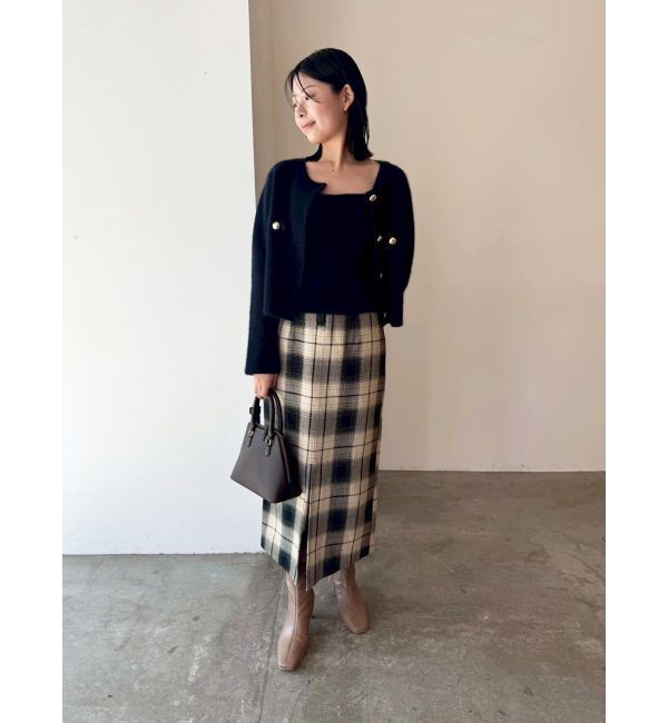 LAGUNAMOON「ロービングチェックナロースカート」|スカート|