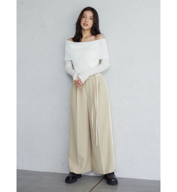 LAGUNAMOON「シアーオフショルニットプルオーバー」|ニット・セーター|