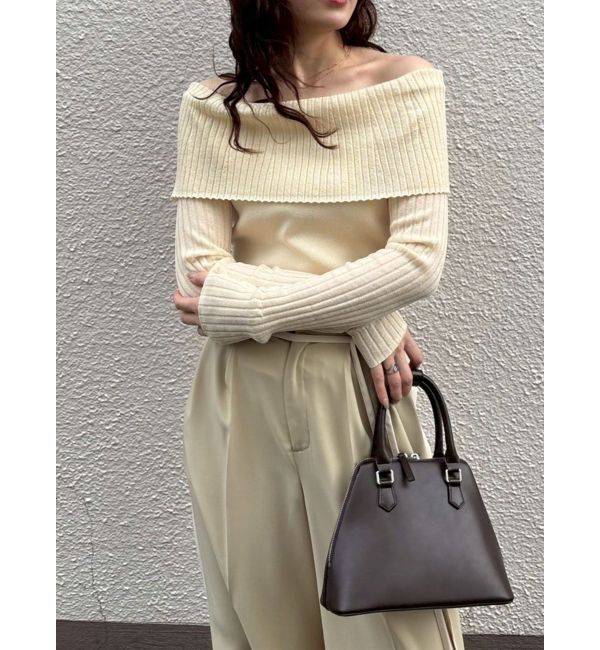 LAGUNAMOON「シアーオフショルニットプルオーバー」|ニット・セーター|