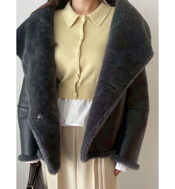 LAGUNAMOON「【REVIVAL】フェイクムートンスタンドカラーコート」|その他|