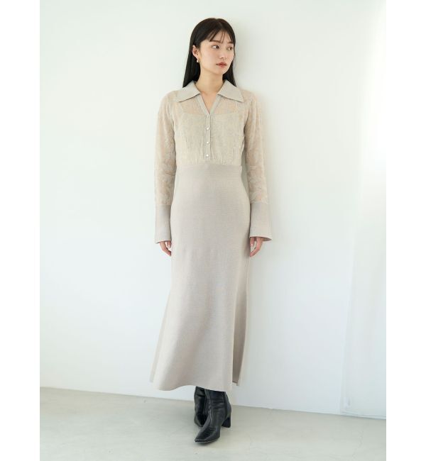 LAGUNAMOON「シアージャガードナローニットワンピース」|ワンピース|