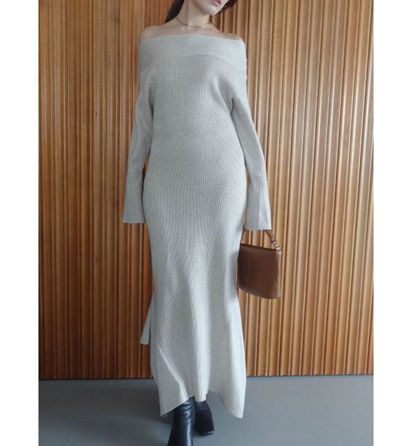 LAGUNAMOON「オフショルリブニットワンピース」|ワンピース|