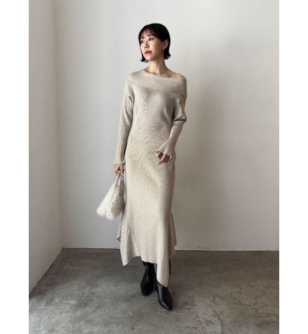 LAGUNAMOON「オフショルリブニットワンピース」|ワンピース|