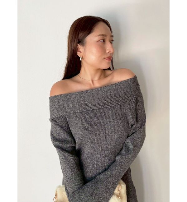LAGUNAMOON「オフショルリブニットワンピース」|ワンピース|