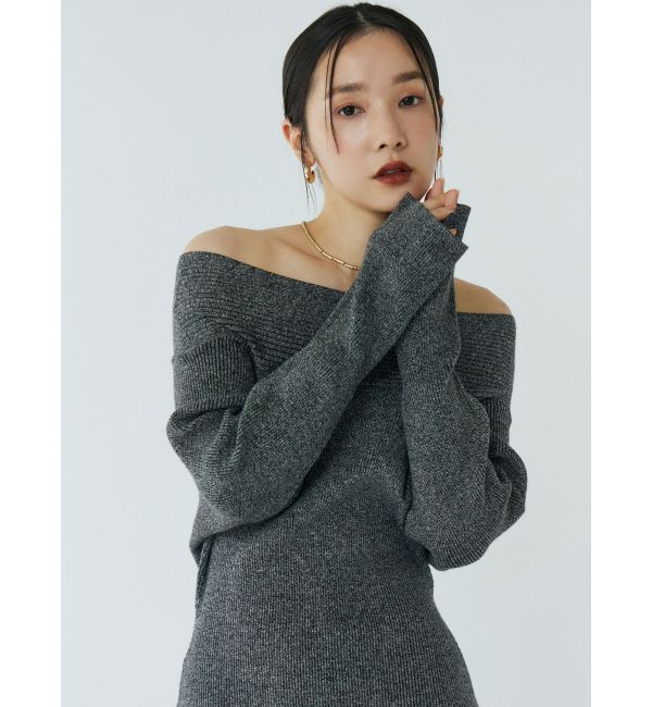 LAGUNAMOON「オフショルリブニットワンピース」|ワンピース|