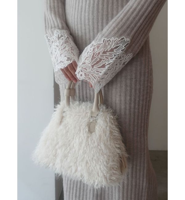 LAGUNAMOON「レースドッキングリブニットワンピース」|ワンピース|