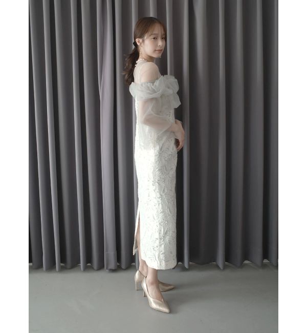 LAGUNAMOON「LADYボリュームチュールジャガードドレス」|ドレス|