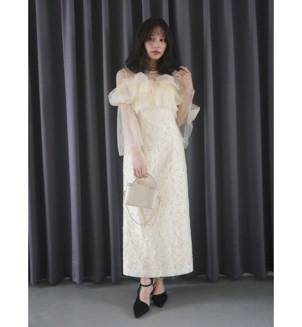 LAGUNAMOON「LADYボリュームチュールジャガードドレス」|ドレス|
