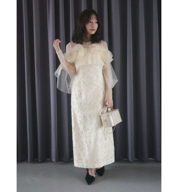 LAGUNAMOON「LADYボリュームチュールジャガードドレス」|ドレス|