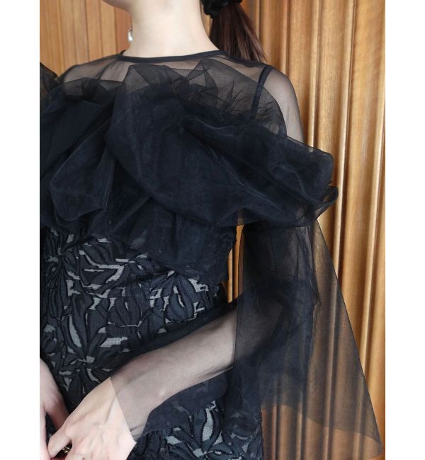 LAGUNAMOON「LADYボリュームチュールジャガードドレス」|ドレス|