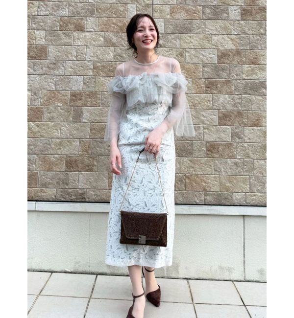 LAGUNAMOON「LADYボリュームチュールジャガードドレス」|ドレス|
