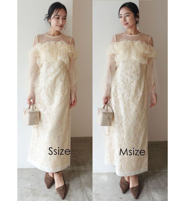 LAGUNAMOON「LADYボリュームチュールジャガードドレス」|ドレス|