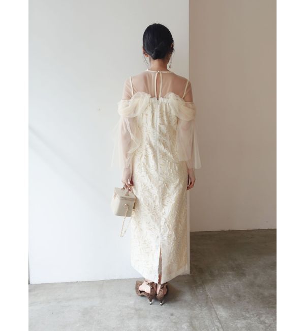 LAGUNAMOON「LADYボリュームチュールジャガードドレス」|ドレス|