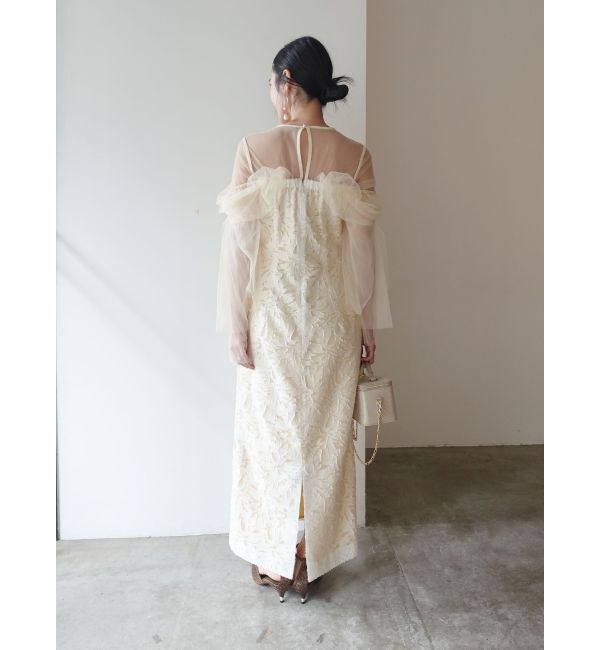 LAGUNAMOON「LADYボリュームチュールジャガードドレス」|ドレス|