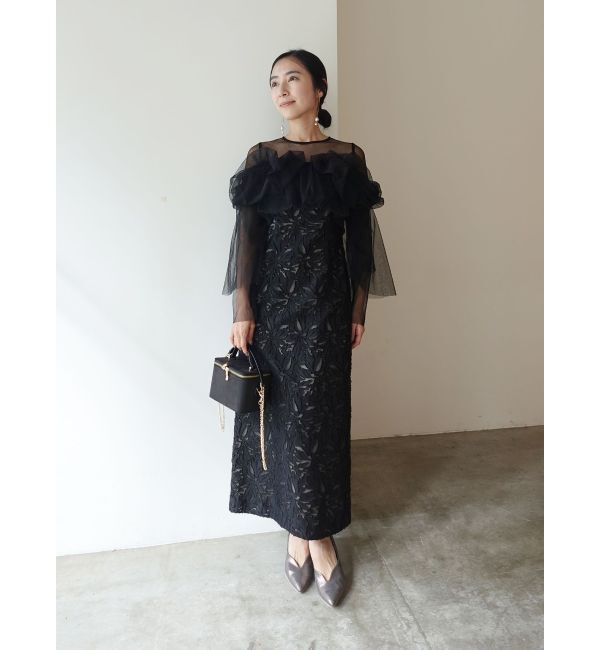 LAGUNAMOON「LADYボリュームチュールジャガードドレス」|ドレス|