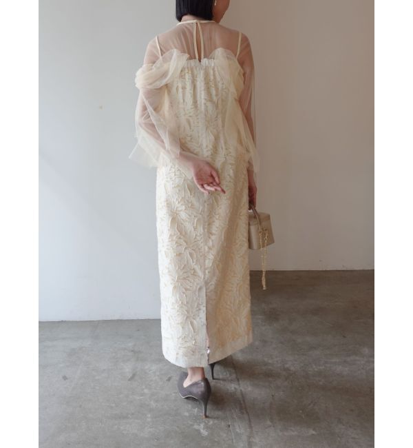 LAGUNAMOON「LADYボリュームチュールジャガードドレス」|ドレス|