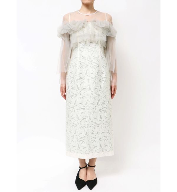 LAGUNAMOON「LADYボリュームチュールジャガードドレス」|ドレス|