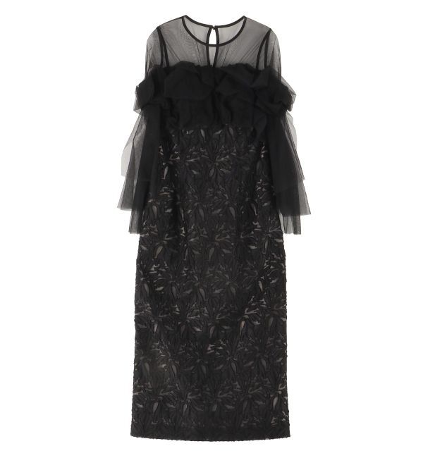 LAGUNAMOON「LADYボリュームチュールジャガードドレス」|ドレス|