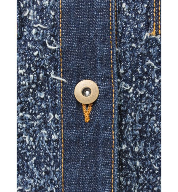 LAGUNAMOON「ツイードライクノーカラーデニムジャケット」|デニムジャケット|