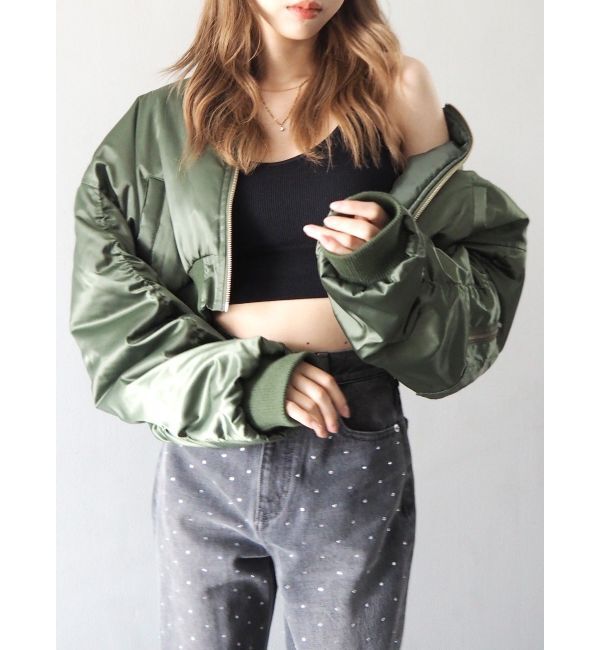 EVRIS「サテンショートMA-1【セットアップ着用可能】」|ブルゾン・スタジャン|