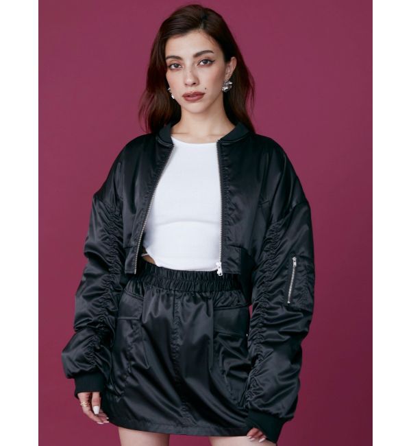 EVRIS「サテンショートMA-1【セットアップ着用可能】」|ブルゾン・スタジャン|