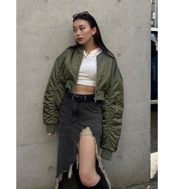 EVRIS「サテンショートMA-1【セットアップ着用可能】」|ブルゾン・スタジャン|