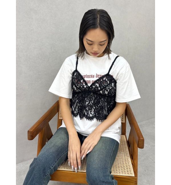 EVRIS「【WEB限定】レースビスチェSETTシャツ」|Tシャツ・カットソー|ホワイト