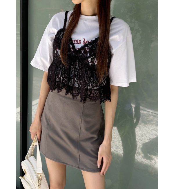 EVRIS「【WEB限定】レースビスチェSETTシャツ」|Tシャツ・カットソー|