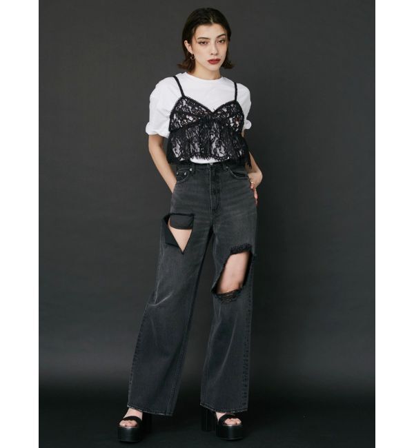 EVRIS「【WEB限定】レースビスチェSETTシャツ」|Tシャツ・カットソー|