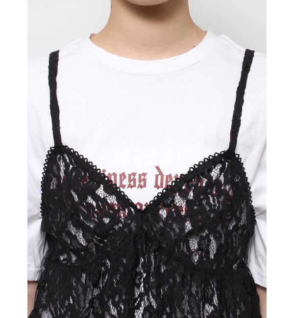 EVRIS「【WEB限定】レースビスチェSETTシャツ」|Tシャツ・カットソー|