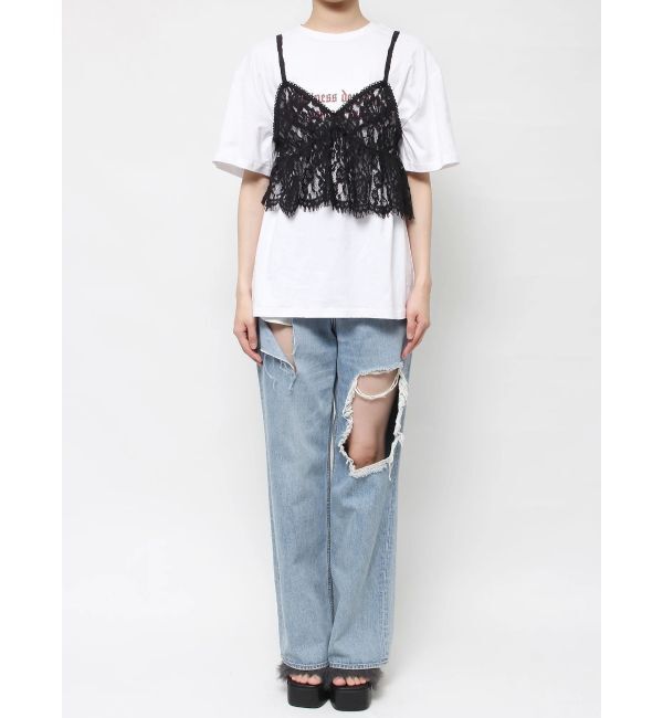 EVRIS「【WEB限定】レースビスチェSETTシャツ」|Tシャツ・カットソー|