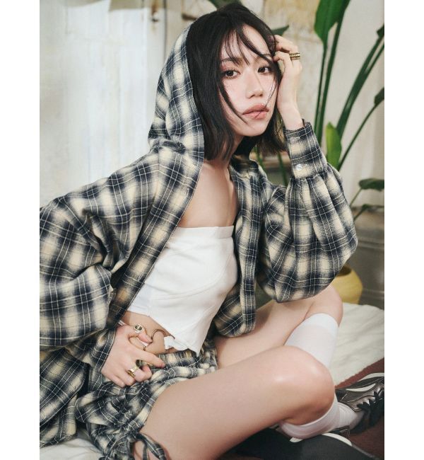 EVRIS「サイドギャザーチェックショートパンツ【セットアップ着用可能】」|その他|