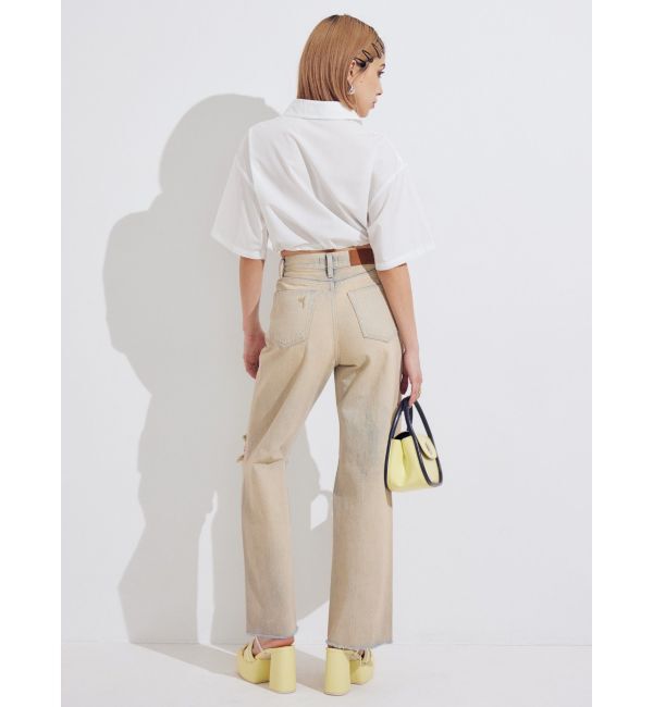 EVRIS「ダメージワイドヴィンテージライクデニムパンツ」|デニム|