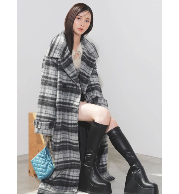 EVRIS「スタンドカラーロングコート」|チェスターコート|