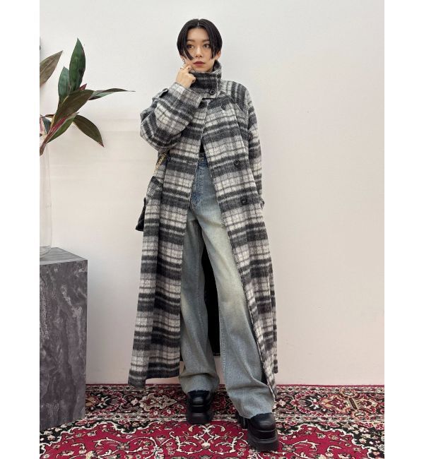 EVRIS「スタンドカラーロングコート」|チェスターコート|